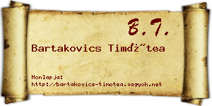 Bartakovics Timótea névjegykártya